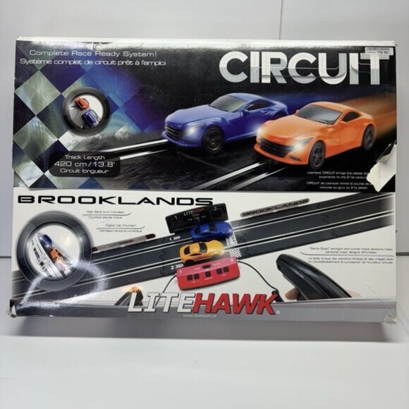 LiteHawk Circuit Racing Brooklands Slot Car Set INCOMPLETE - Picture 1 of 16
